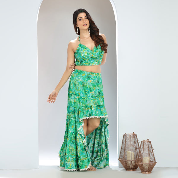 Green Floral Delight Co-ord Set