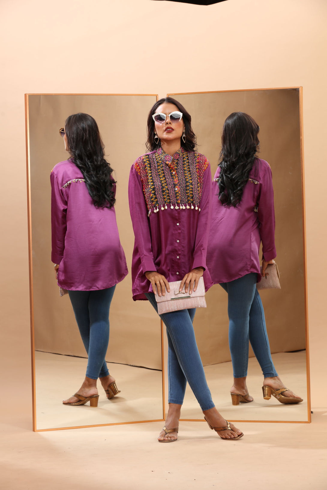 Hand Embellished Kantha Embroidered Shirt