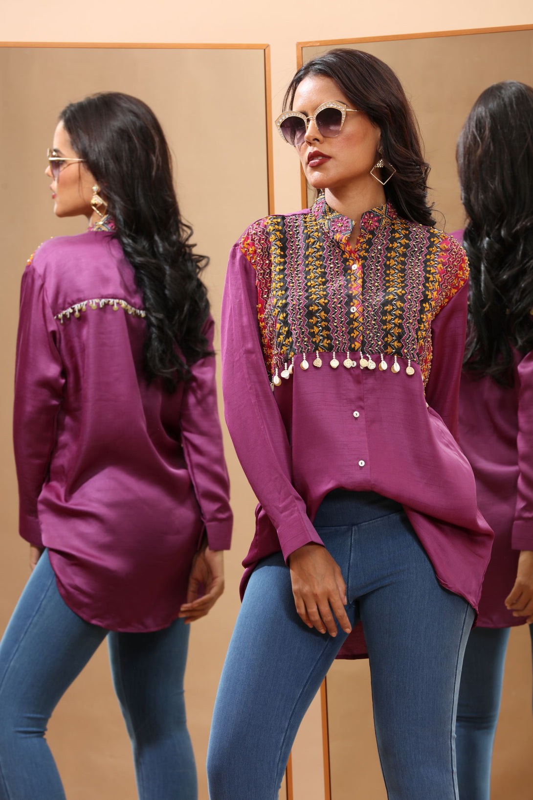 Hand Embellished Kantha Embroidered Shirt